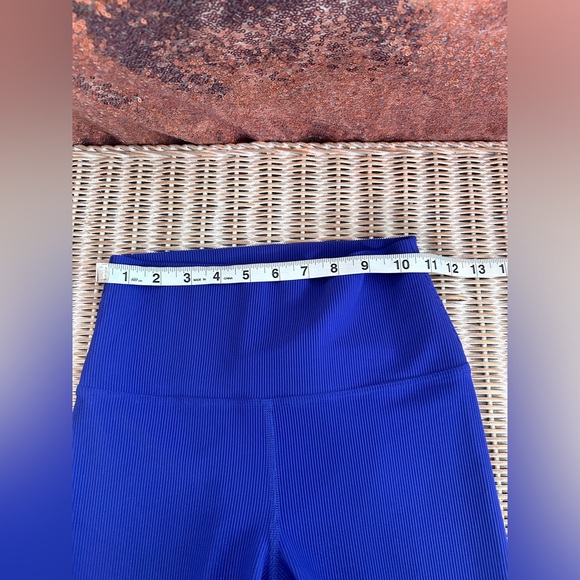 BEACH RIOT Ayla ribbed cobalt blue sparkle leggings size small - Picture 6 of 7